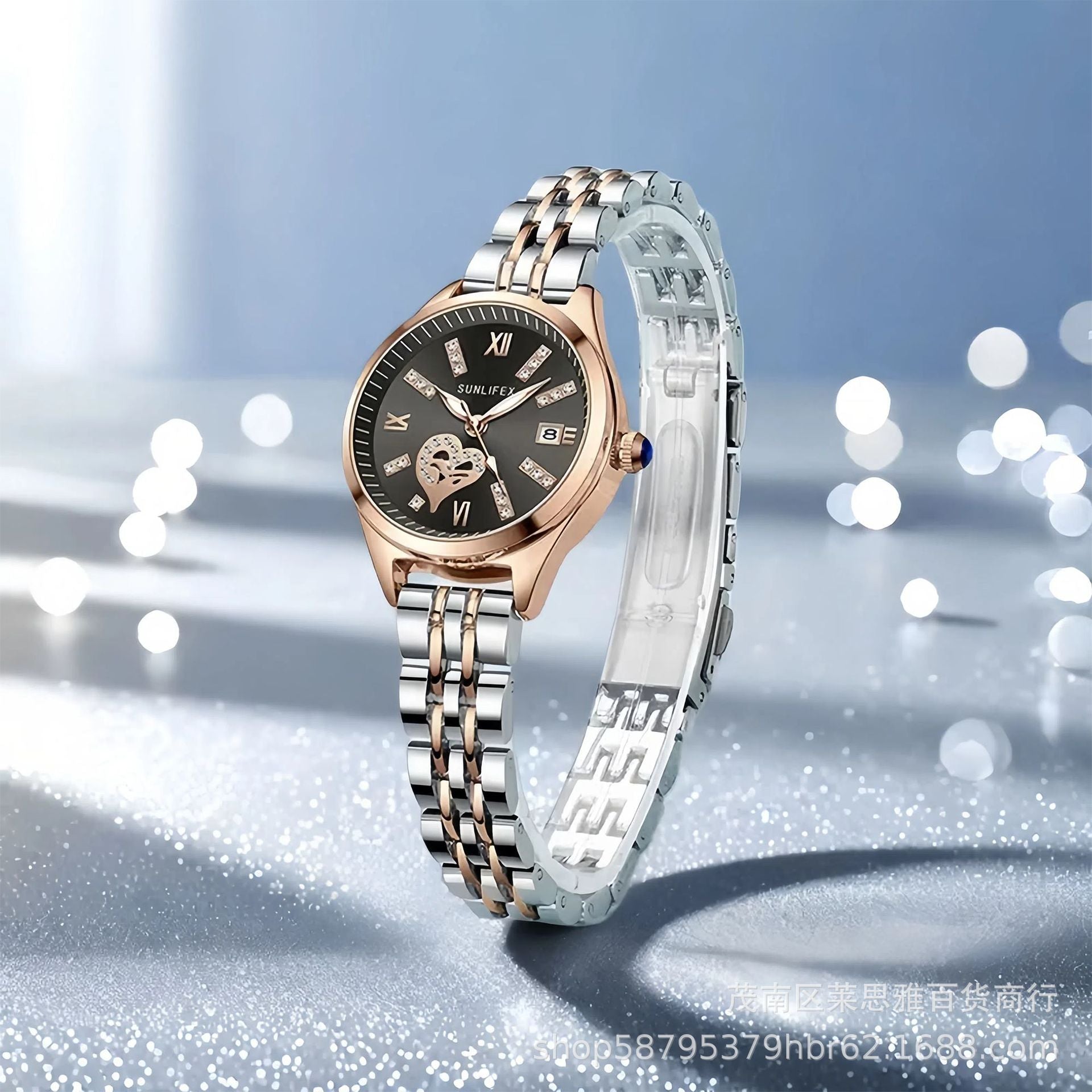 Sunlifex new waterproof quartz watch with steel strap