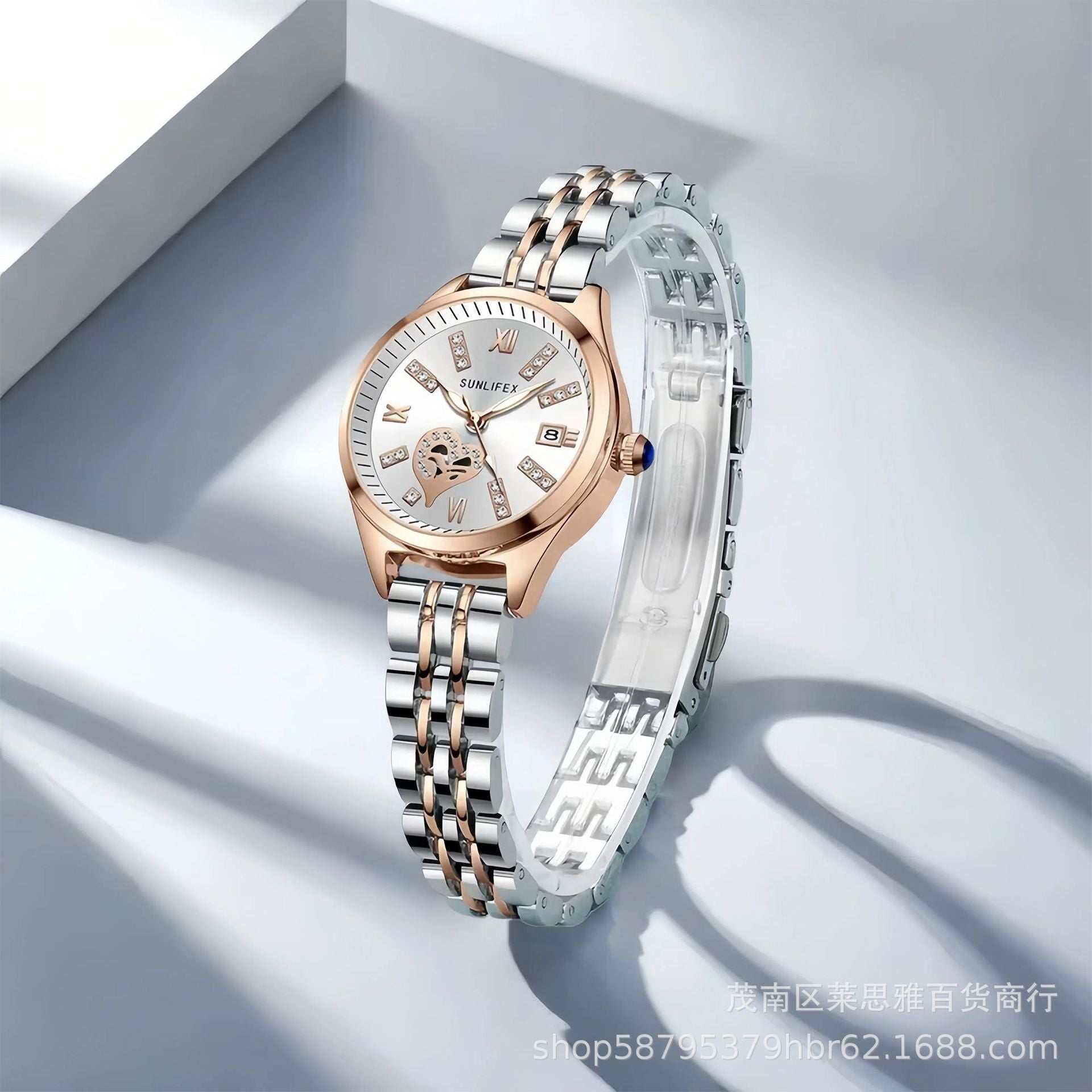 Sunlifex new waterproof quartz watch with steel strap