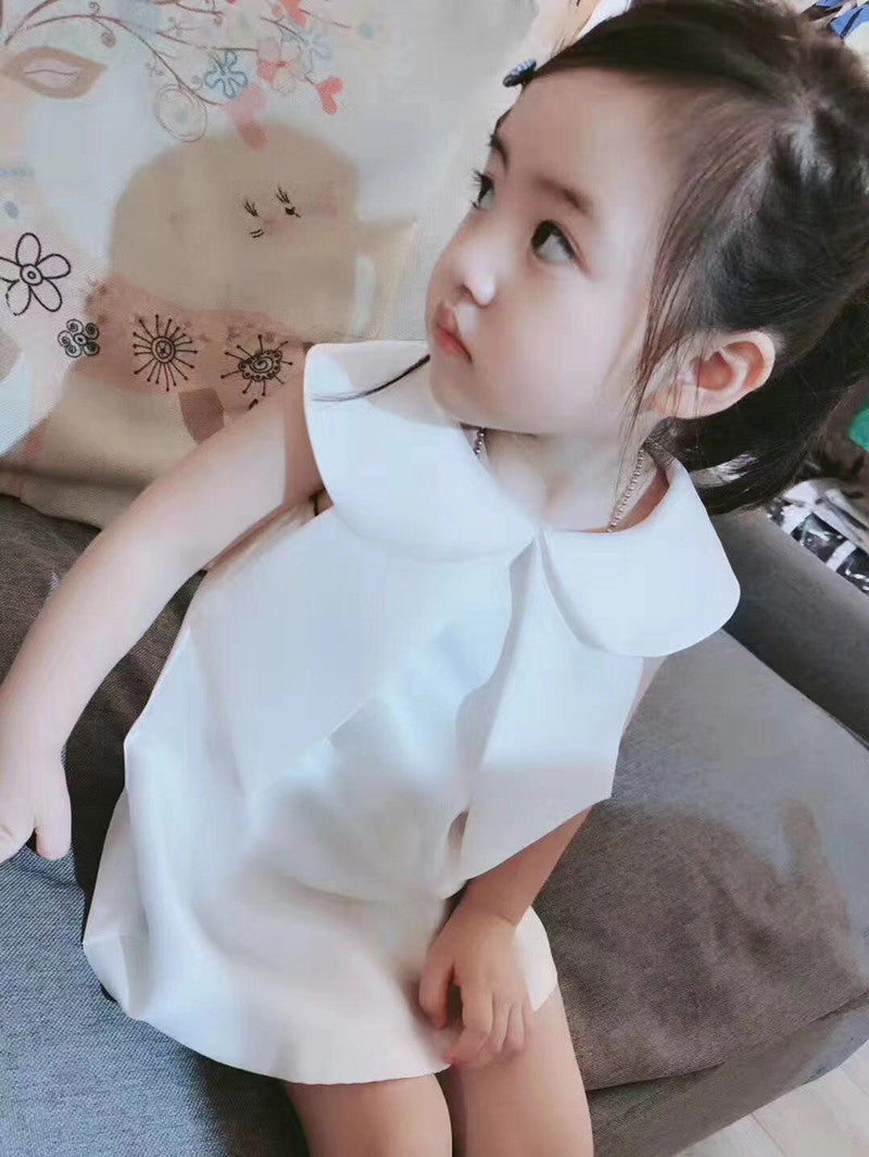 Children's Princess Dress Children Baby Girl Flower Children's Dress Girl White Costume For Piano Performance