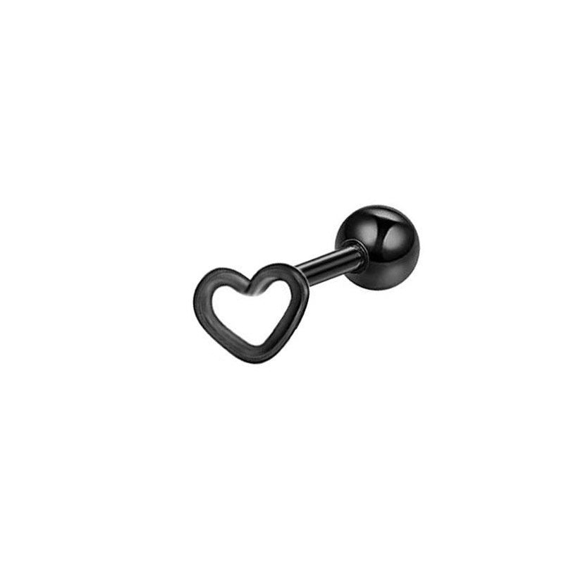 Simple Stainless Steel Heart-shaped Hollow Earrings