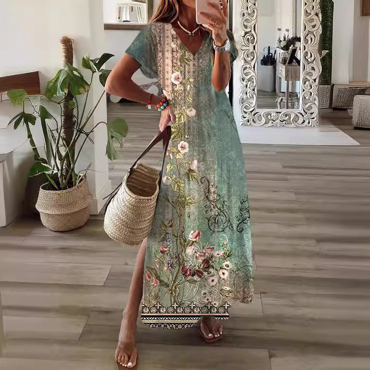 Women's V-neck Casual Fashion Dress