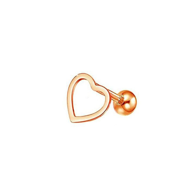 Simple Stainless Steel Heart-shaped Hollow Earrings