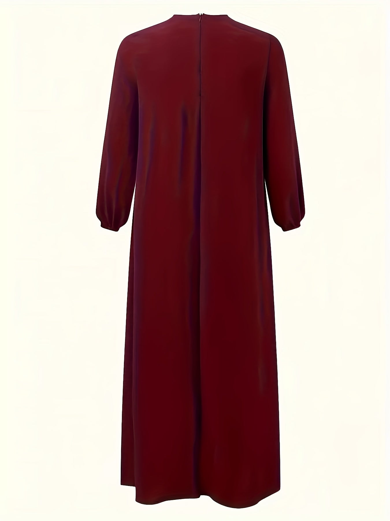 [Elegant Dress] Elegant Women's Dress - Maroon & Gray Color Block, Long Sleeveless Maxi with Tie-Waist Detail | Stylish Maxi Dress | Flowing Gown, Perfect for Spring/Summer/Fall, Cultural Wear