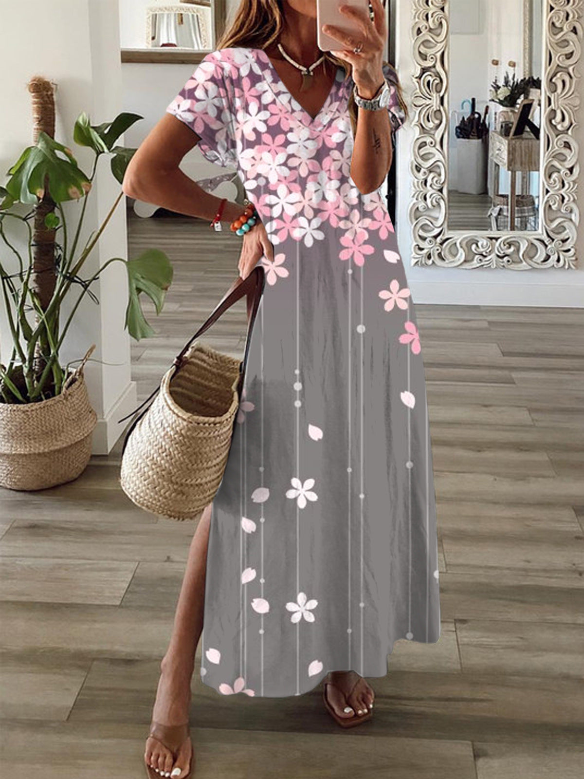 Women's V-neck Casual Fashion Dress