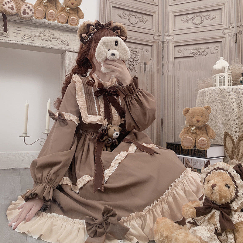 Teddy Bear Op Tea Party Lolita Daily Soft Girl Dress