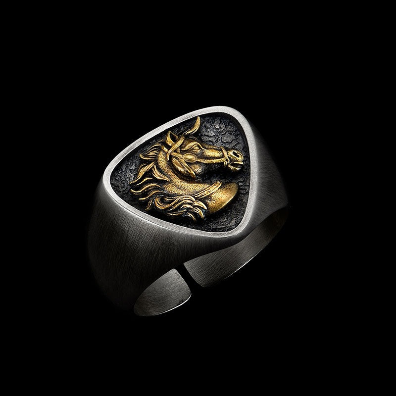 3D Zodiac Sign Ring For Men's Birth Year Original Design