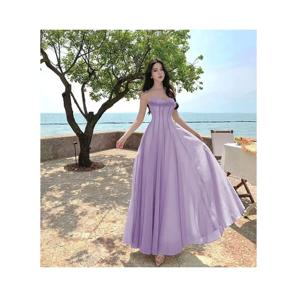 Dopamine Purple Dress 2025 New Style Popular This Year Extremely Beautiful Yunnan Seaside Chiffon Vacation image 4