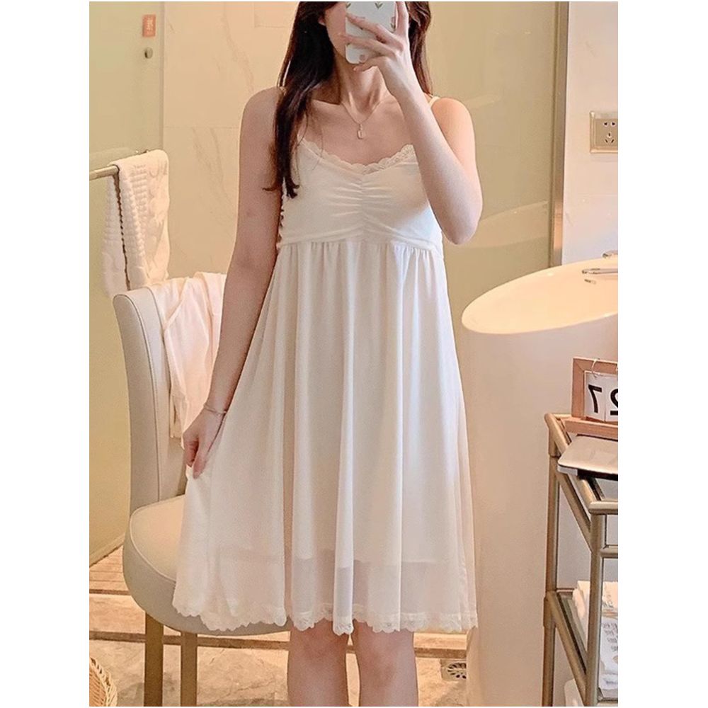 Women s Summer Camisole Nightgown 2025 New Style Spring and Autumn Pajamas Lace Sexy Winter Pure and Delicate Set Home Wear image 1