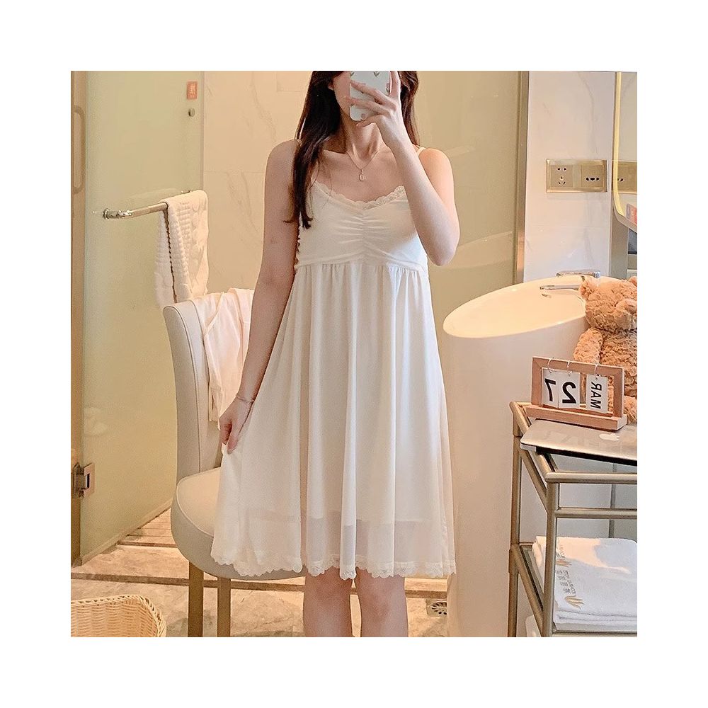 Women s Summer Camisole Nightgown 2025 New Style Spring and Autumn Pajamas Lace Sexy Winter Pure and Delicate Set Home Wear