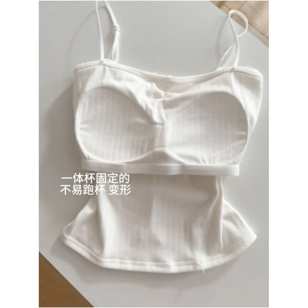 Pure and alluring lace trimmed camisole with padded bra for women perfect for autumn gentle and elegant versatile and slimming innerwear image 3