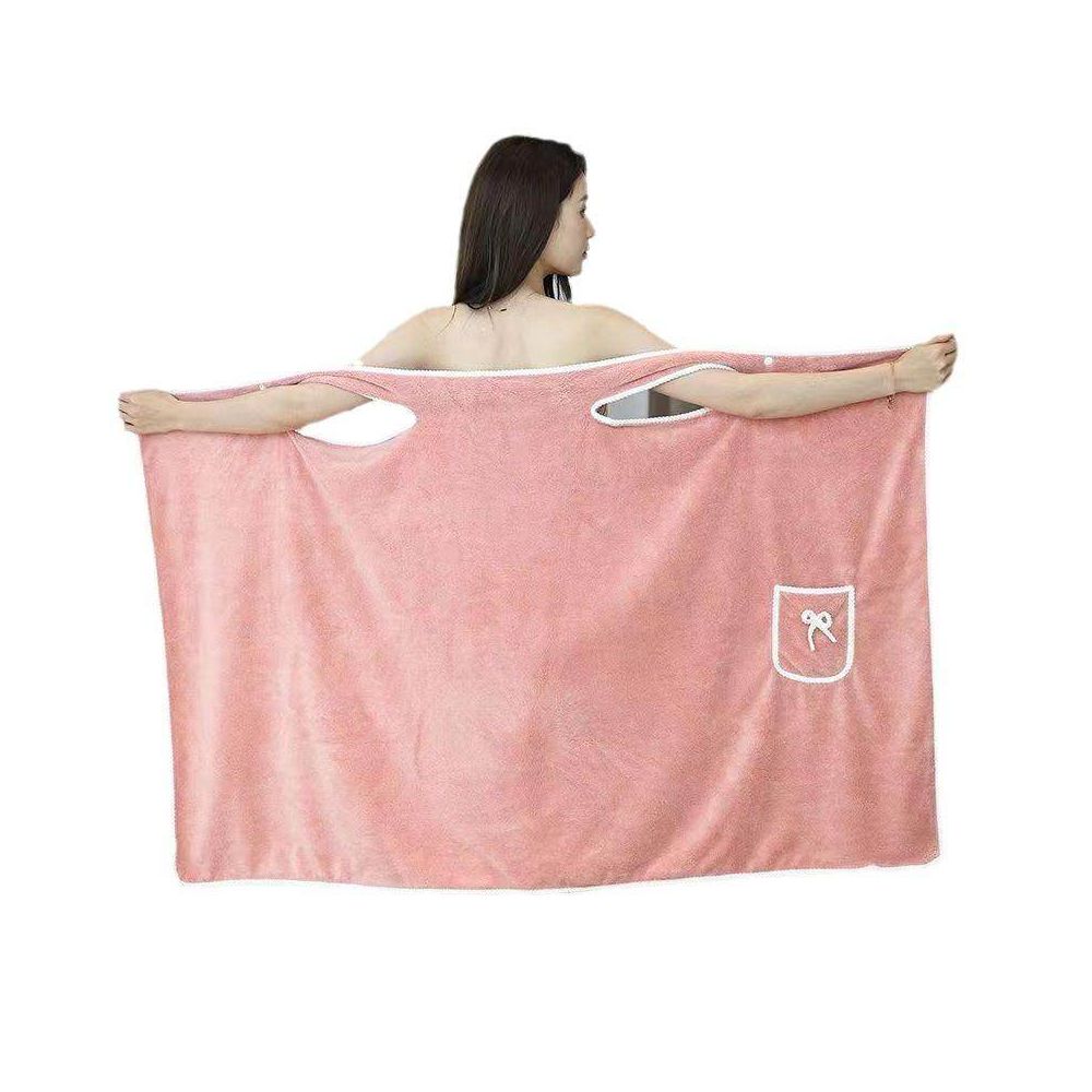 Women s bath towel not 100 cotton but absorbent and quick drying can be worn or wrapped bathrobe style long new style image 4