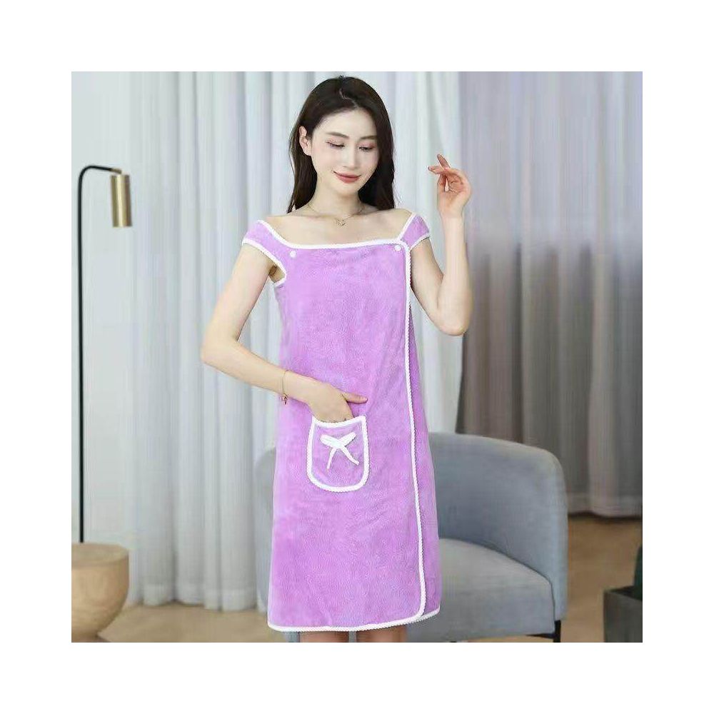 Women s bath towel not 100 cotton but absorbent and quick drying can be worn or wrapped bathrobe style long new style