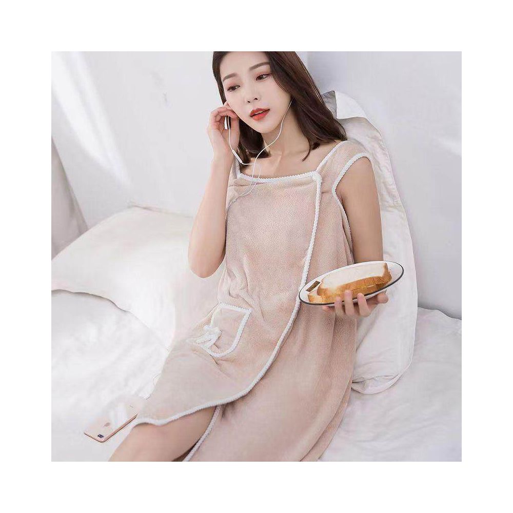 Women s bath towel not 100 cotton but absorbent and quick drying can be worn or wrapped bathrobe style long new style