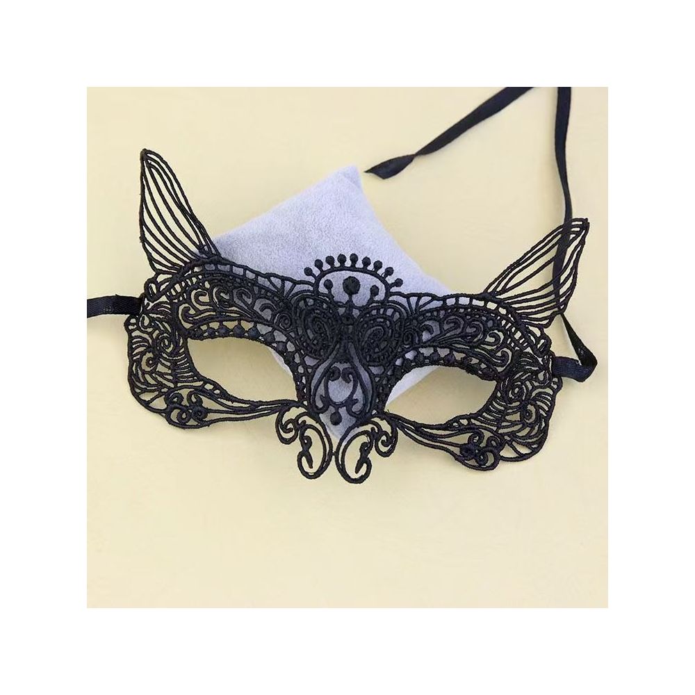 Black lace sexy cat ear headband restrained eye mask face covering mesh couple headpiece hair accessory women s accessory