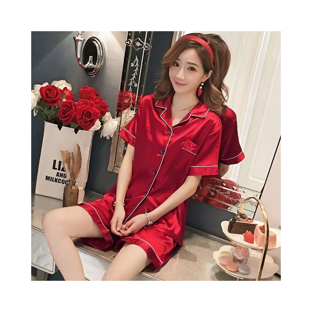 Pajamas women s ice silk spring and autumn long sleeves loose and thin styles large sizes women s sexy can be worn as outerwear