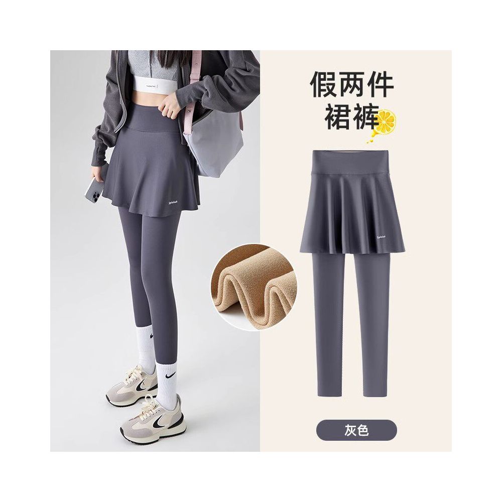 Cat Man Shark Pants Fake Two Piece Sports Pants Women s High Waist Anti Hiking Running Fitness Badminton Pants Yoga Pants Skirt