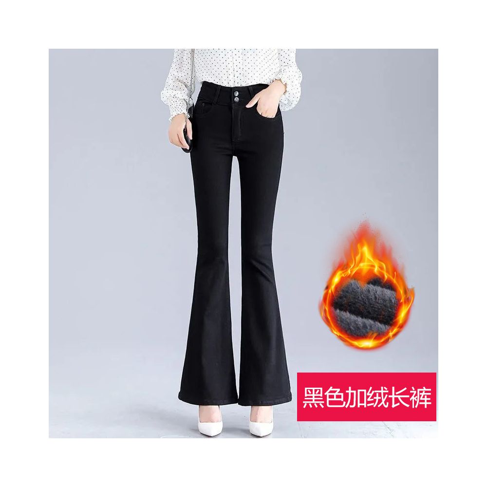Micro flared jeans for women with short stature high waist slimming effect cropped pants Spring and Autumn 2025 new versatile elastic flared pants