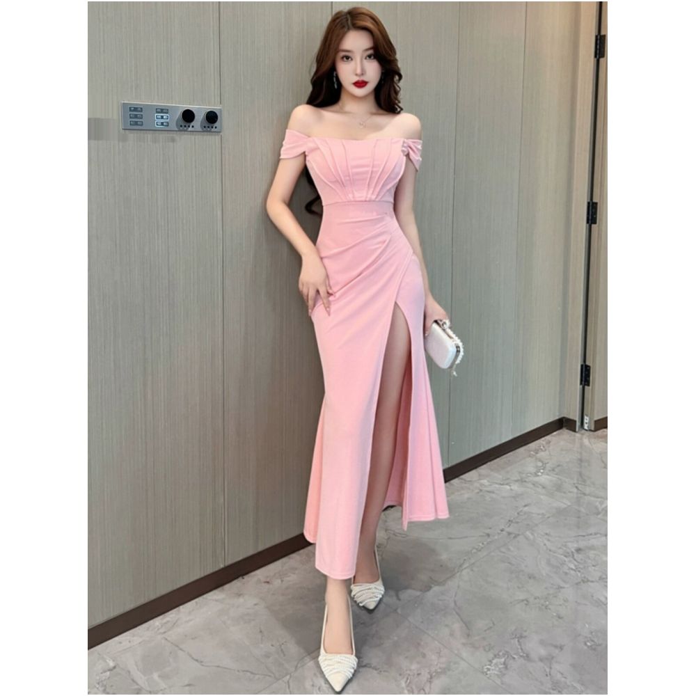 Sexy off the shoulder high slit fishtail gown evening dress unique design new style for 2026 image 4