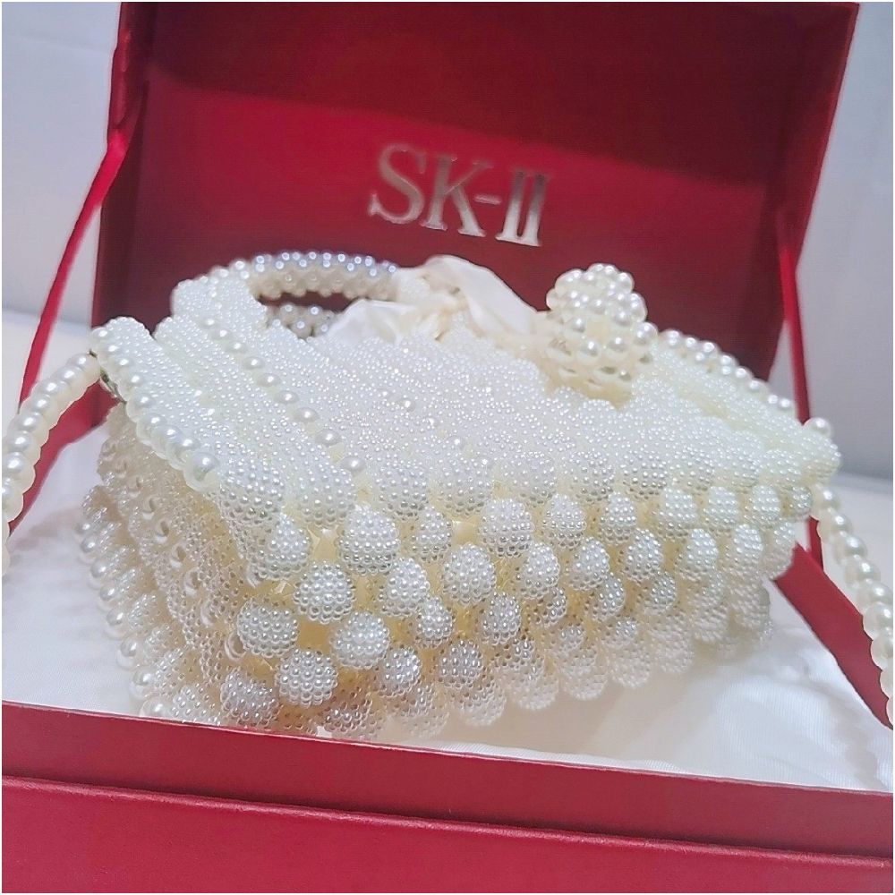 DIY Bayberry Pearl Beaded Bucket Small Square Bag Materials Acrylic Beads Hand woven Women s Handbag Finished Product image 2