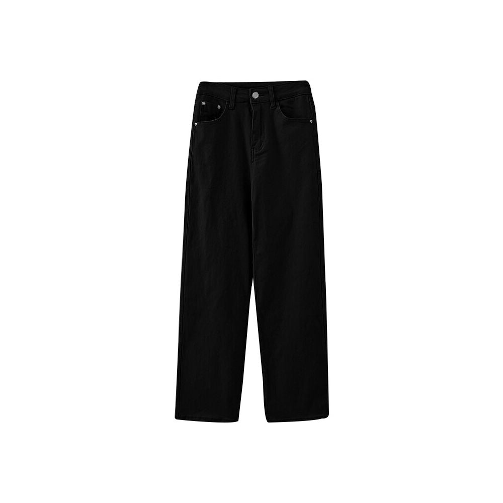 Plus size retro flared jeans for women with pear shaped figures high waisted stretchy slimming frayed hem long pants