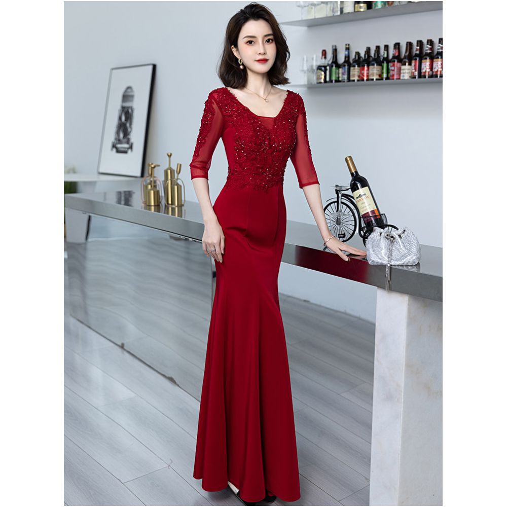 2026 New Style Mermaid Evening Gown for Mothers in Law High End Luxury Wedding Dress for Mothers in Law Youthful and Sophisticated image 1