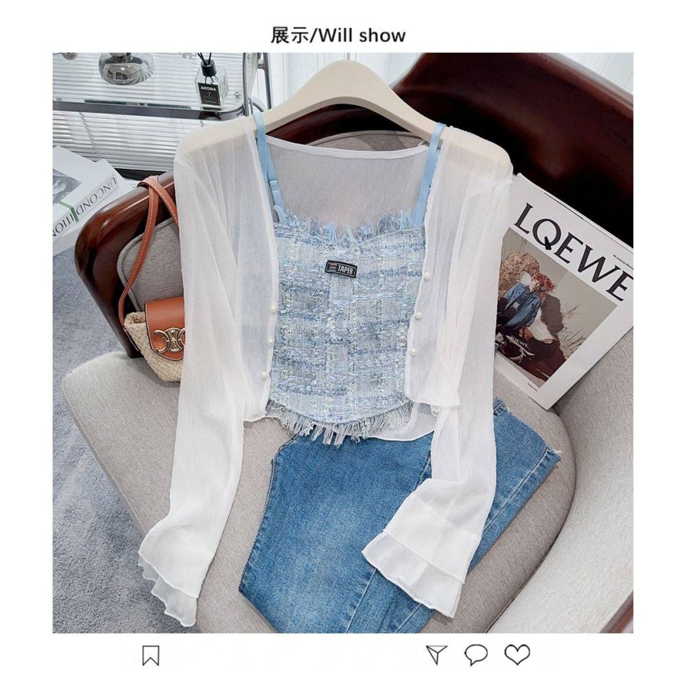 Chiffon Ice Silk Sunscreen Cardigan for Women New Summer Style Breathable Thin Versatile Stylish and Youthful image 2