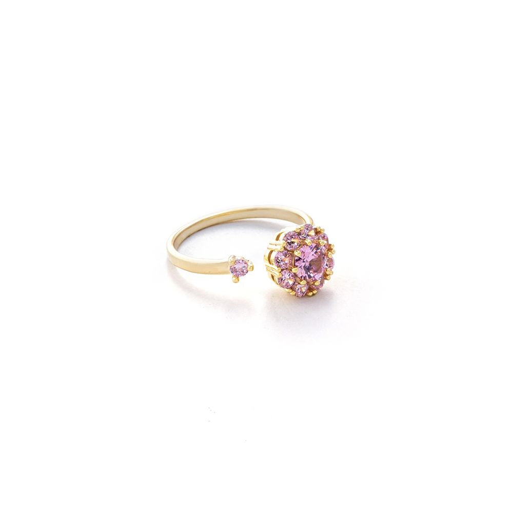 High end trending on TikTok this elegant luxurious and fashionable rotating pink ring is super sparkly with full diamonds and an open design perfect for women image 4