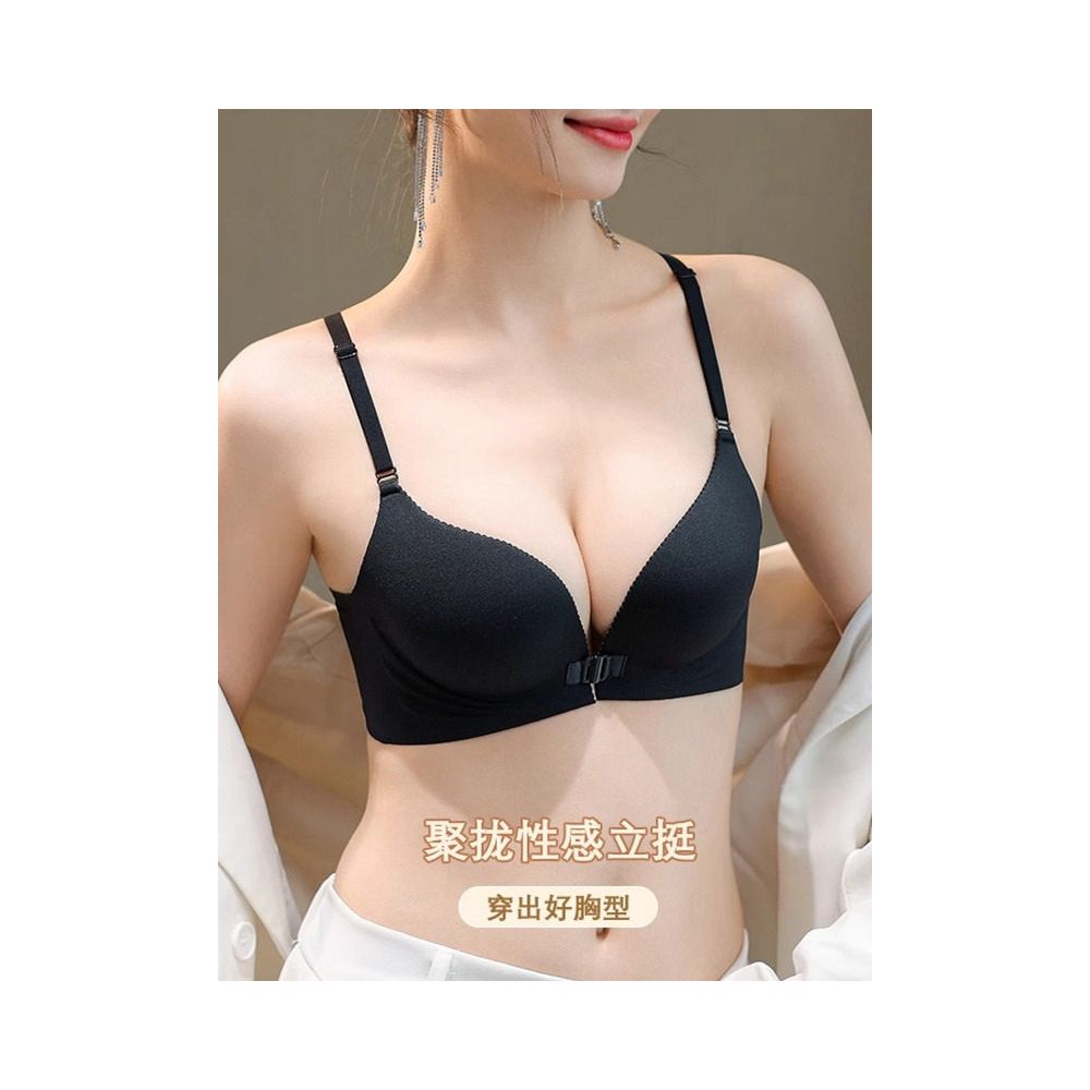 Sexy front button lingerie for women with small breasts gathered together to show off no steel ring anti sagging Y shaped beauty backlit surface and seamless text bra image 1