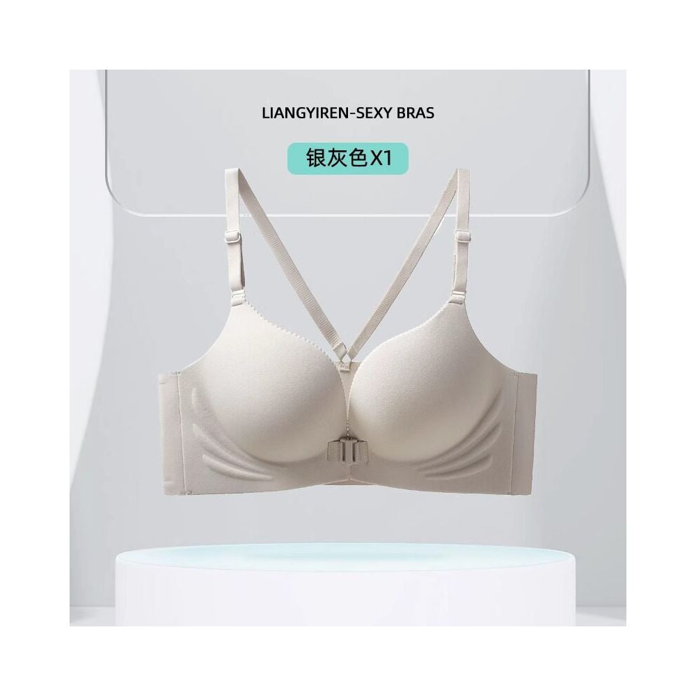 Sexy front button lingerie for women with small breasts gathered together to show off no steel ring anti sagging Y shaped beauty backlit surface and seamless text bra
