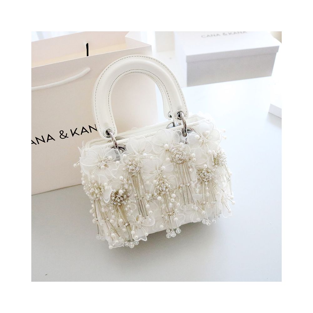 Yangqi Fairy Tassel Flower Bag 2025 Winter New Style One Shoulder Crossbody Versatile Yangqi White Women s Bag Daifei Bag image 2
