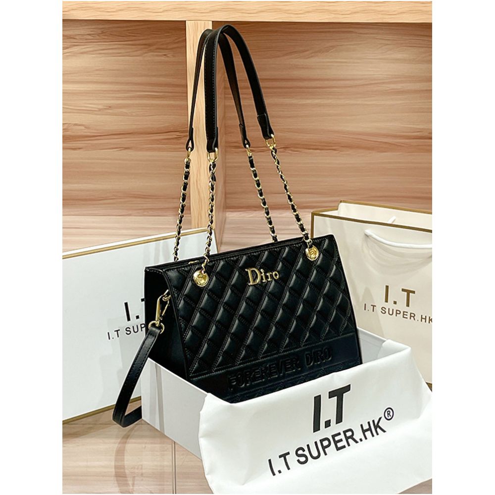 Hong Kong counter leather large capacity commuting tote bag for women 2025 new high end chain bag single shoulder crossbody bag image 1