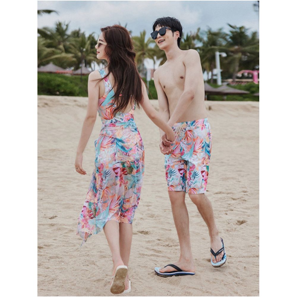 Couple swimsuit women s summer 2026 new sexy jumpsuit style slimming and belly covering beach vacation hot spring men s suit image 2