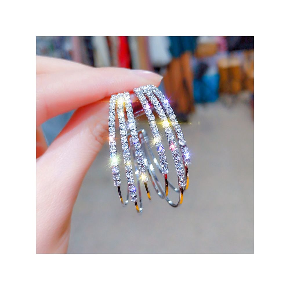 925 silver needle triangle long tassel earrings exaggerated internet celebrity night shop style European and American fashion exaggerated earrings earrings earrings earrings