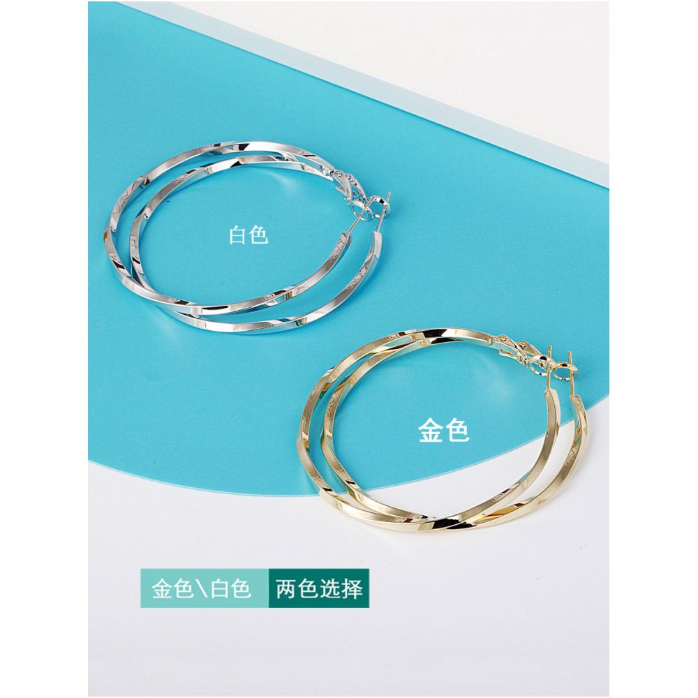 European and American earrings with fashionable temperament 2025 new explosive style exaggerated large circle earrings for women 925 silver needle ear buckle image 3