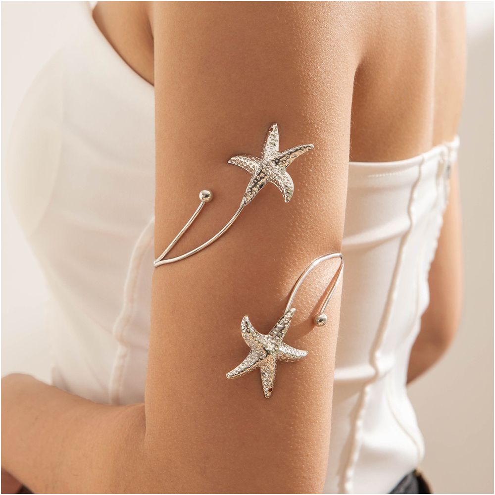 European and American style cross border jewelry minimalist starfish arm bracelet with a butterfly shaped open design women s bracelet image 3