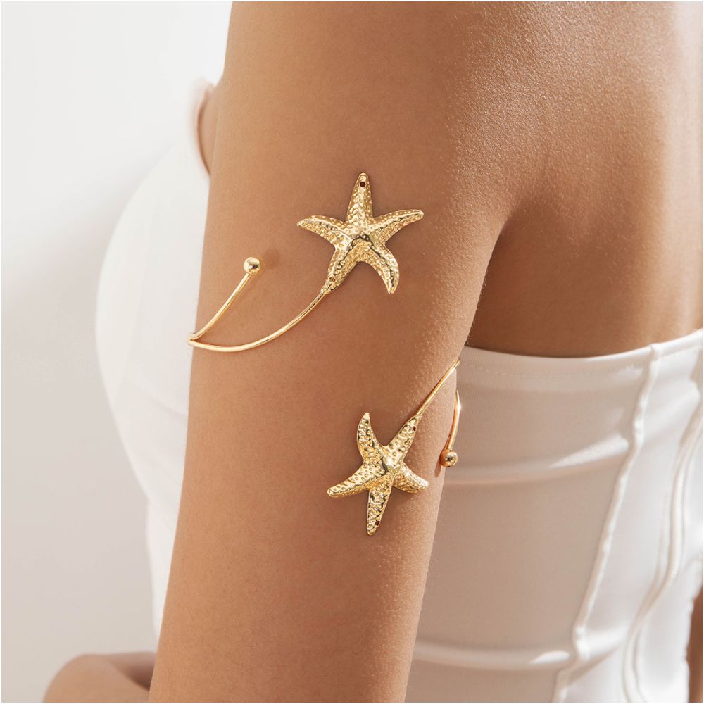 European and American style cross border jewelry minimalist starfish arm bracelet with a butterfly shaped open design women s bracelet