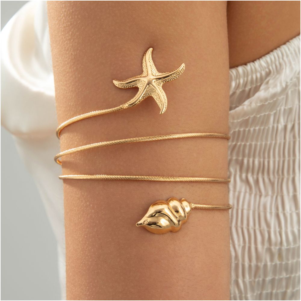 European and American style cross border jewelry minimalist starfish arm bracelet with a butterfly shaped open design women s bracelet