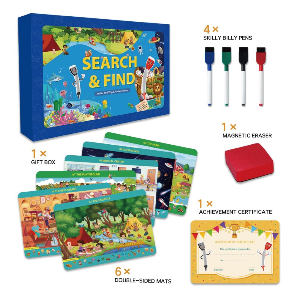 Cross border search and find early education kits children s preschool learning activity mats reusable early education cards