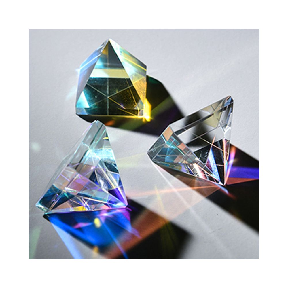 Sun Catcher Color Prism Light Cube Seven Color Refraction Electroplated Desktop Ornament Sunny Girl s Birthday Gift
