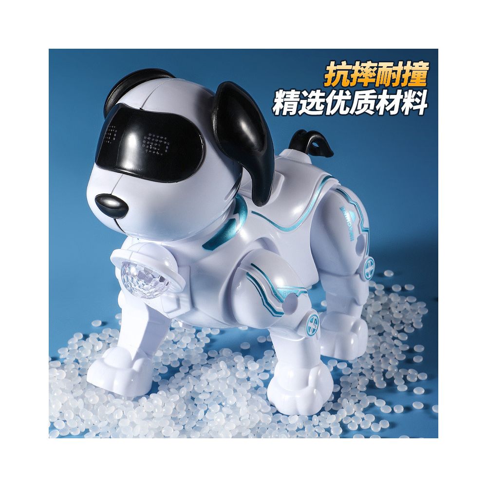 New children s electronic toy pet dog with leash can walk lights up and has sound effects image 2