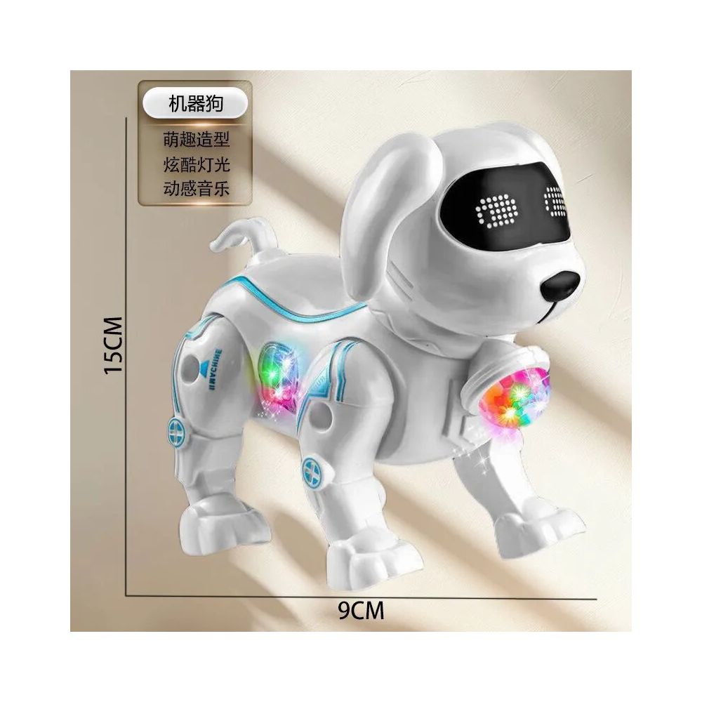 New children s electronic toy pet dog with leash can walk lights up and has sound effects image 3