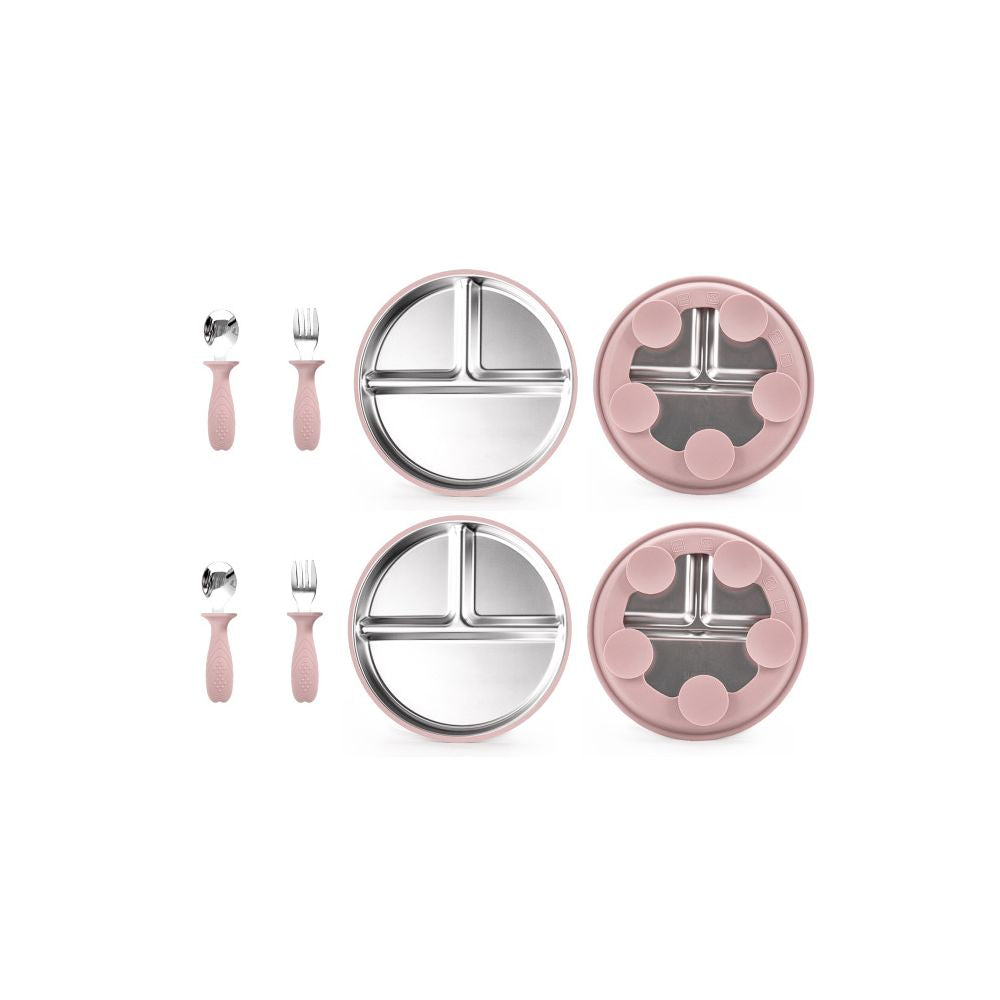 Children s tableware suction cup type 304 stainless steel tableware set with suction cup serving plate baby plate rice plate