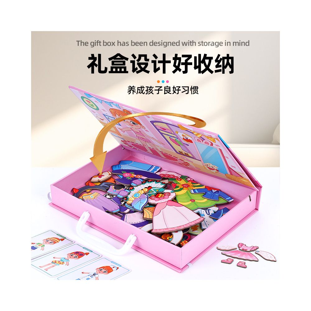 Cross border Princess Magnetic Dress up Game with Multiple Play Methods Handmade Puzzle Toy Box a Holiday Gift for Children Aged 3 6 image 1