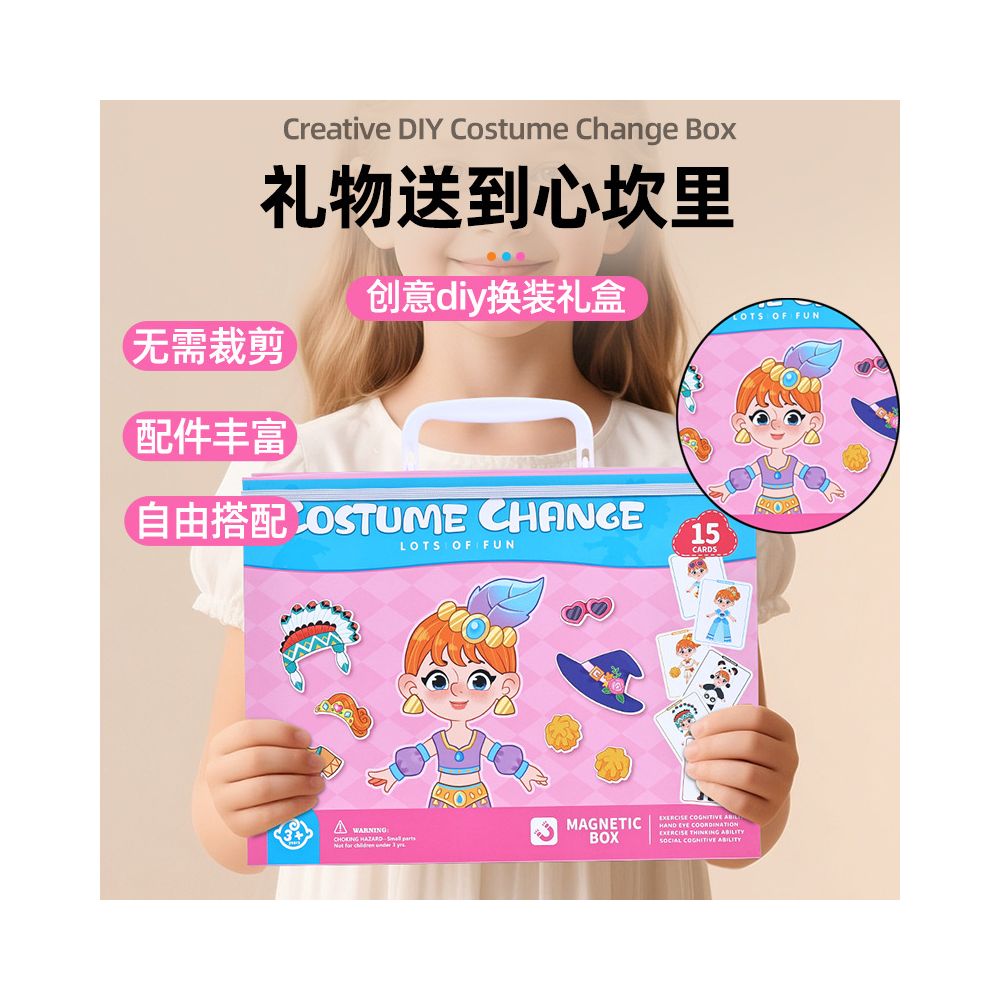 Cross border Princess Magnetic Dress up Game with Multiple Play Methods Handmade Puzzle Toy Box a Holiday Gift for Children Aged 3 6 image 2