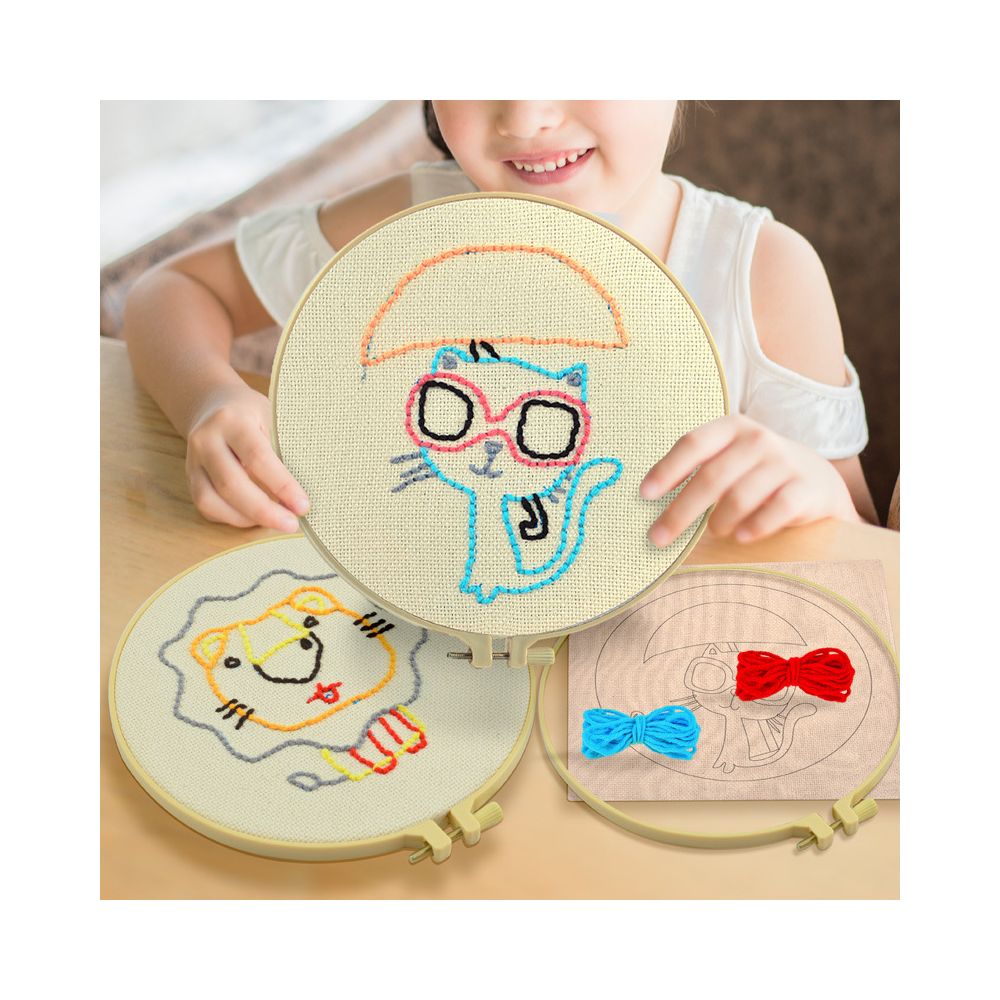 Montessori DIY sewing children s crafts stamping embroidery kindergarten needle threading materials knitting embroidery teaching toys image 1