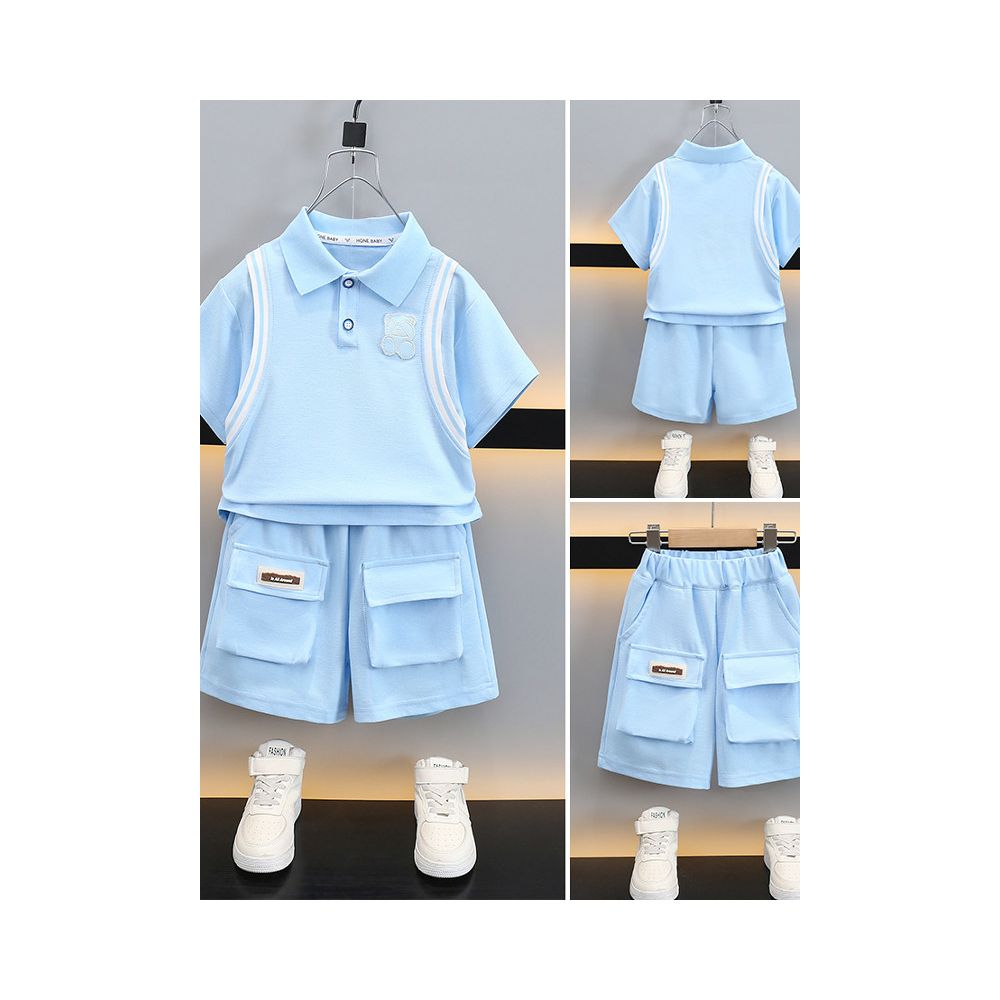 Boys short sleeved T shirt summer outfit children s clothing little boys baby tops summer styles children s hooligan and handsome image 0