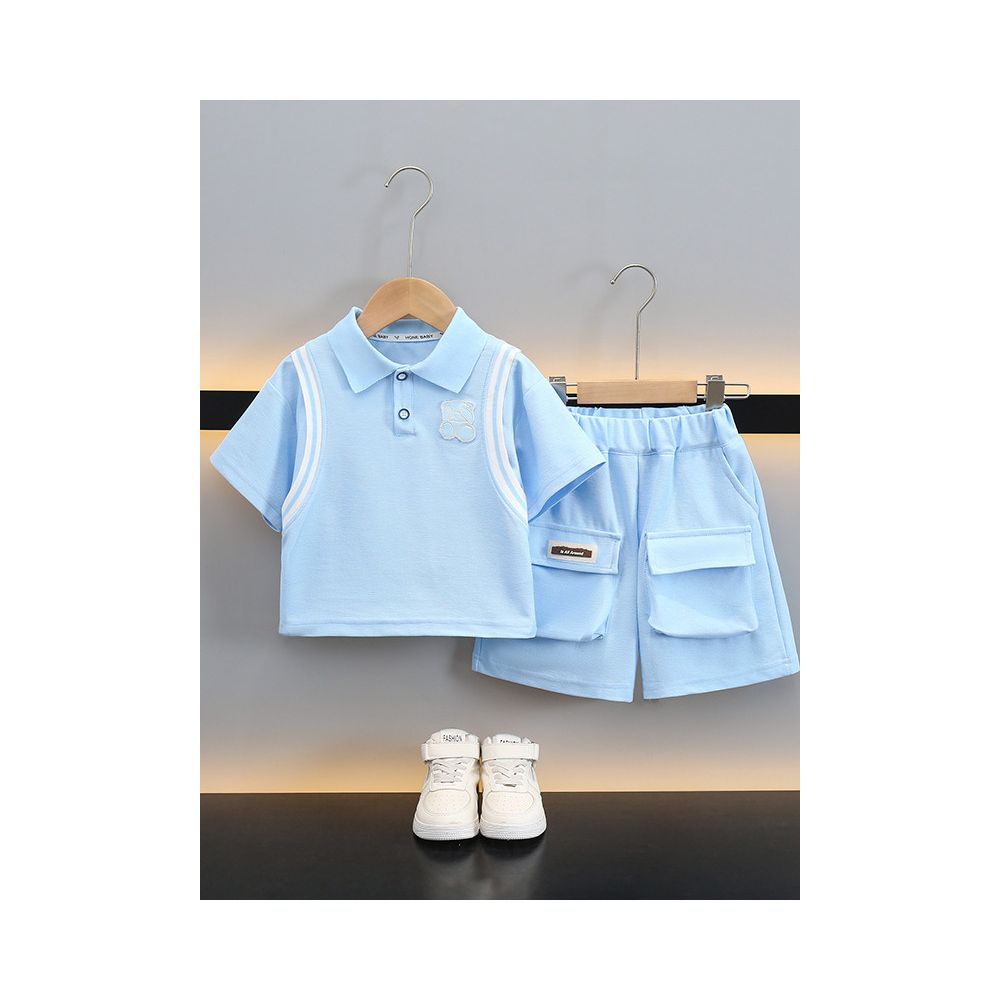 Boys short sleeved T shirt summer outfit children s clothing little boys baby tops summer styles children s hooligan and handsome image 2