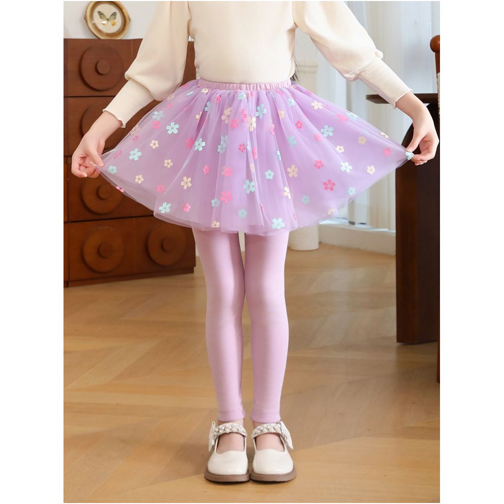 Girls fake two piece one piece skirt and pants for spring and autumn 2025 new children s winter clothing with fleece base skirt and pants for wearing thin fleece on the outside image 1