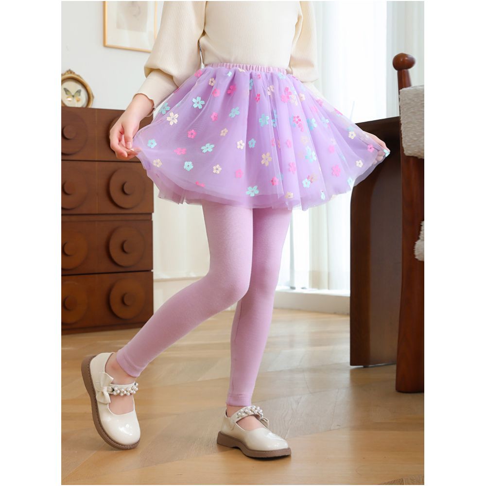 Girls fake two piece one piece skirt and pants for spring and autumn 2025 new children s winter clothing with fleece base skirt and pants for wearing thin fleece on the outside image 2