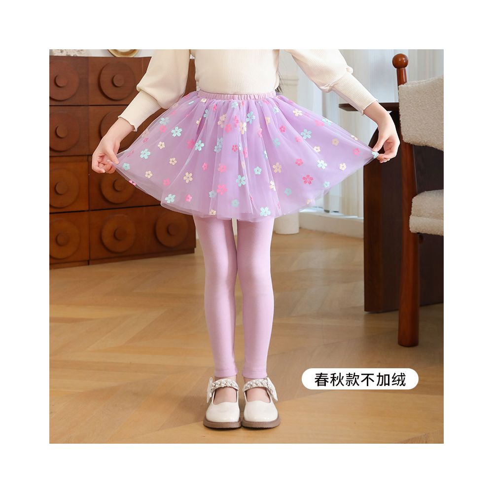 Girls fake two piece one piece skirt and pants for spring and autumn 2025 new children s winter clothing with fleece base skirt and pants for wearing thin fleece on the outside